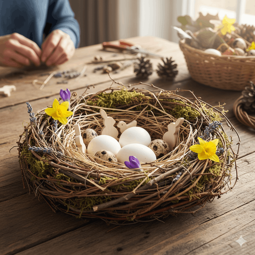 Osternest basteln aus Naturmaterialien 2026 – Nachhaltige DIY-Ideen