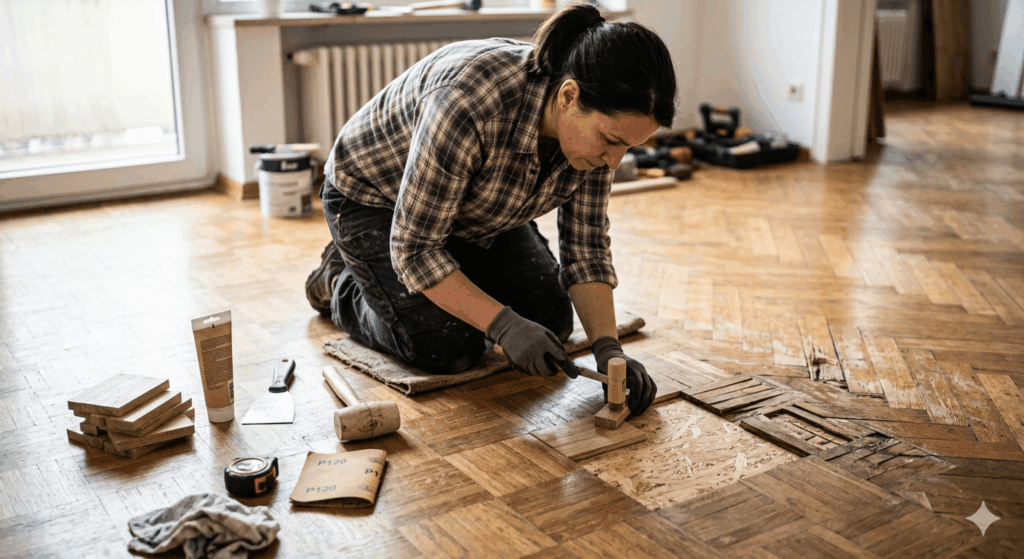 Stäbchenparkett ausbessern – so geht es 2026