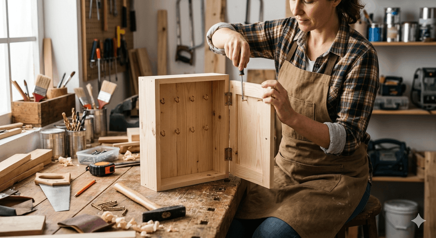 Schlüsselkasten selber bauen aus einem Bilderrahmen – Einfach & Stilvoll